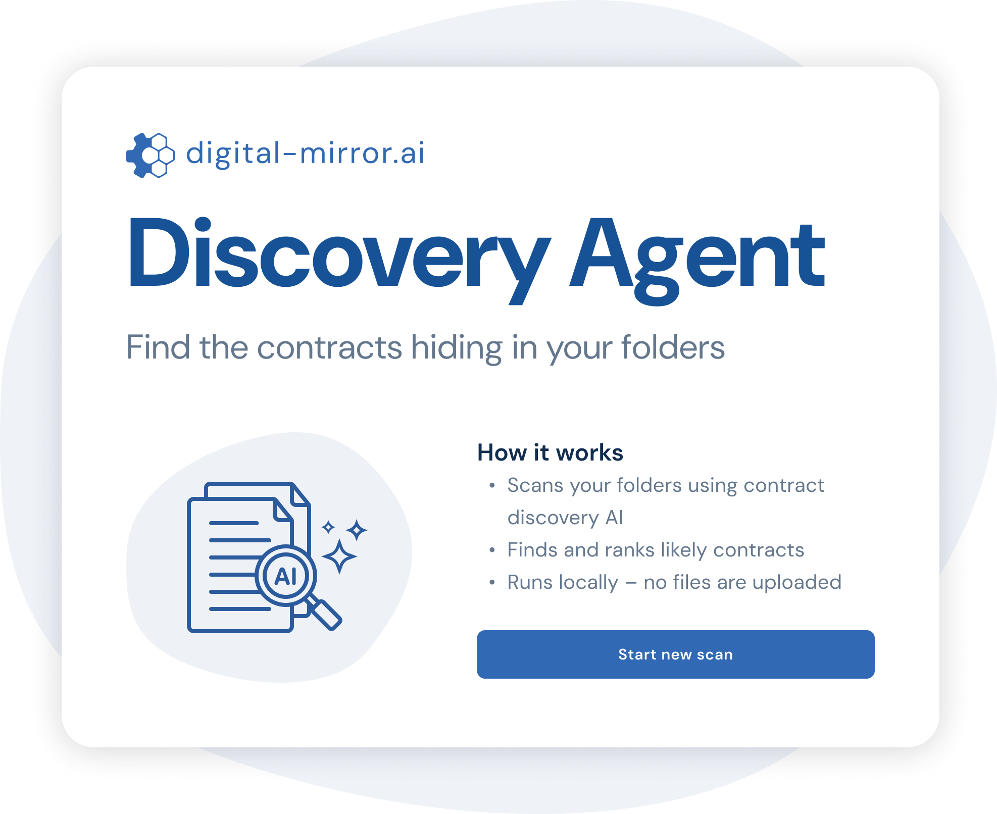 Discovery agent welcome page